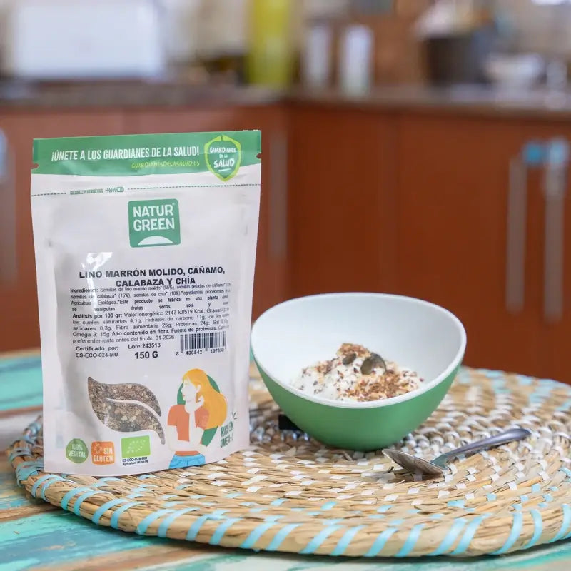 Naturgreen Graines de lin, de chanvre, de citrouille et de chia, 150 g