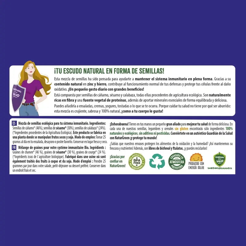 Naturgreen Organic Graines pour le système immunitaire, 175 grammes