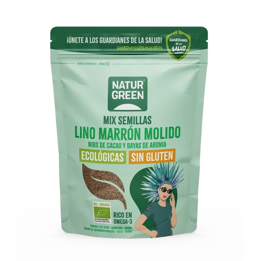 NaturGreen Graines de lin, gruau de cacao et aronia bio 150 g