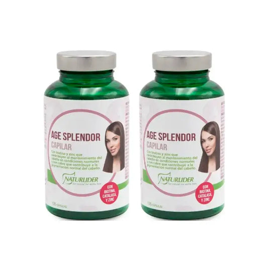 Naturlider Age Splendor Hair Splendor Avec Catalase Canalblock, Pack 2 x 135 Capsules