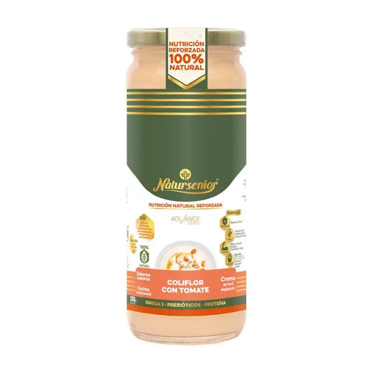 Natursenior Adult Crème de légumes au chou-fleur et à la tomate fumée avec Oméga 3 Dha, prébiotiques et protéines. 255 gr