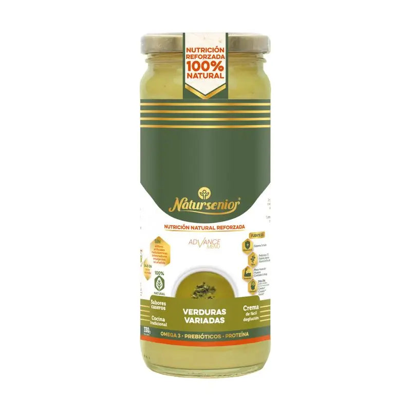 Natursenior Adult Vegetable Cream Légumes mélangés avec Oméga 3 Dha, prébiotiques et protéines. 255 gr