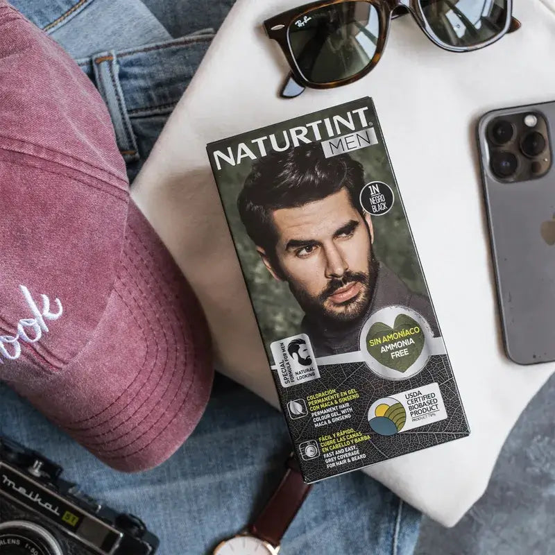 Naturtint Men Coloration permanente des cheveux et de la barbe pour hommes, sans ammoniaque 1N - Noir