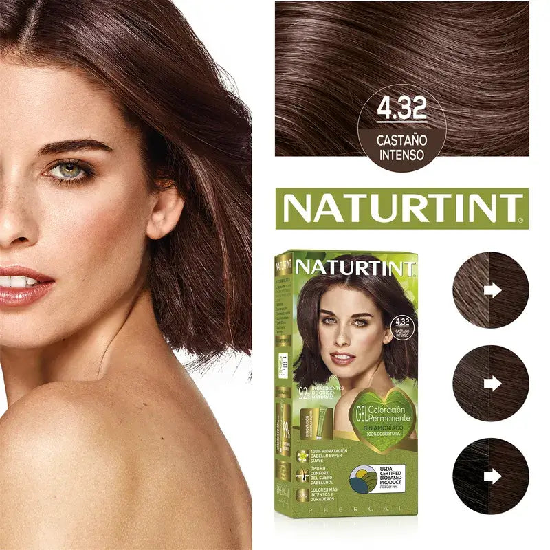 Naturtint Coloration permanente Coloration permanente sans ammoniaque Teinture 4.32 - Brun intense