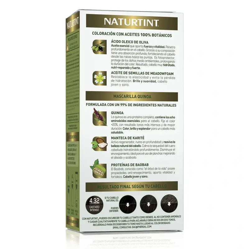 Naturtint Coloration permanente Coloration permanente sans ammoniaque Teinture 4.32 - Brun intense