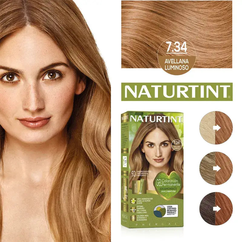Naturtint Coloration permanente sans ammoniaque Colorant 7.34 - Noisette Lumineuse