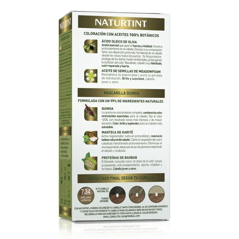 Naturtint Coloration permanente sans ammoniaque Colorant 7.34 - Noisette Lumineuse