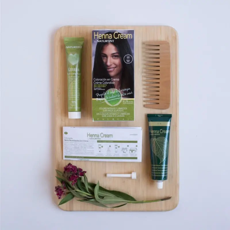 Naturtint Henna Cream Semi-Permanent Natural Colouring Ammonia Free Hair Color 1.0 Black