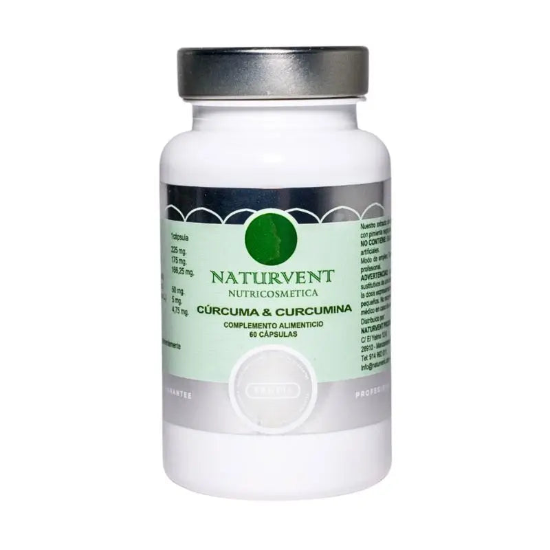 Naturvent Anti-inflammatoire Curcuma & Curcumine avec 95% de Curcumine, 60 gélules