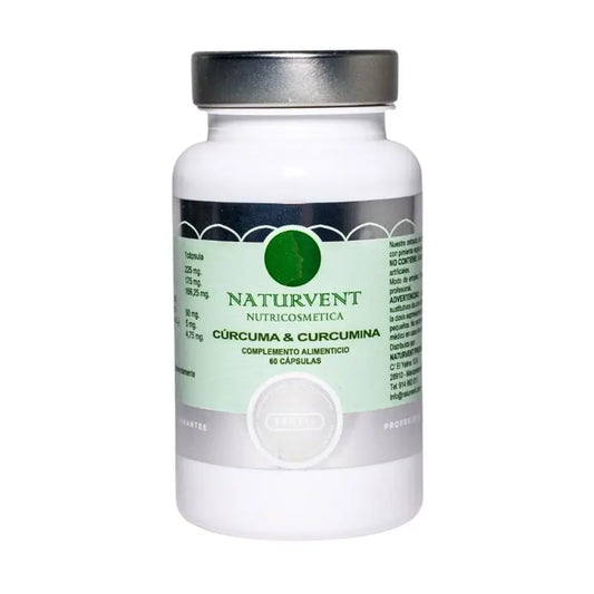 Naturvent Anti-inflammatoire Curcuma & Curcumine avec 95% de Curcumine, 60 gélules