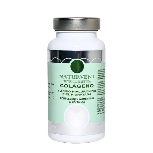 Naturvent Face Care Collagène hydrolysé avec acide hyaluronique et vitamine C, 60 gélules