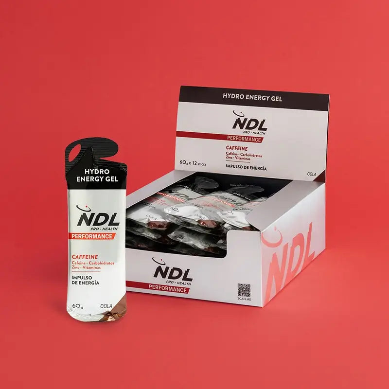 NDL Pro-Health Caffeinated Energy Gel Cola Flavour, Pack 12x60 grammes