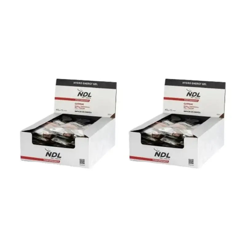 Ndl Pro-Health Gel Energétique Caféiné Goût Cola, Pack 12X60 Gr, 2 Unités