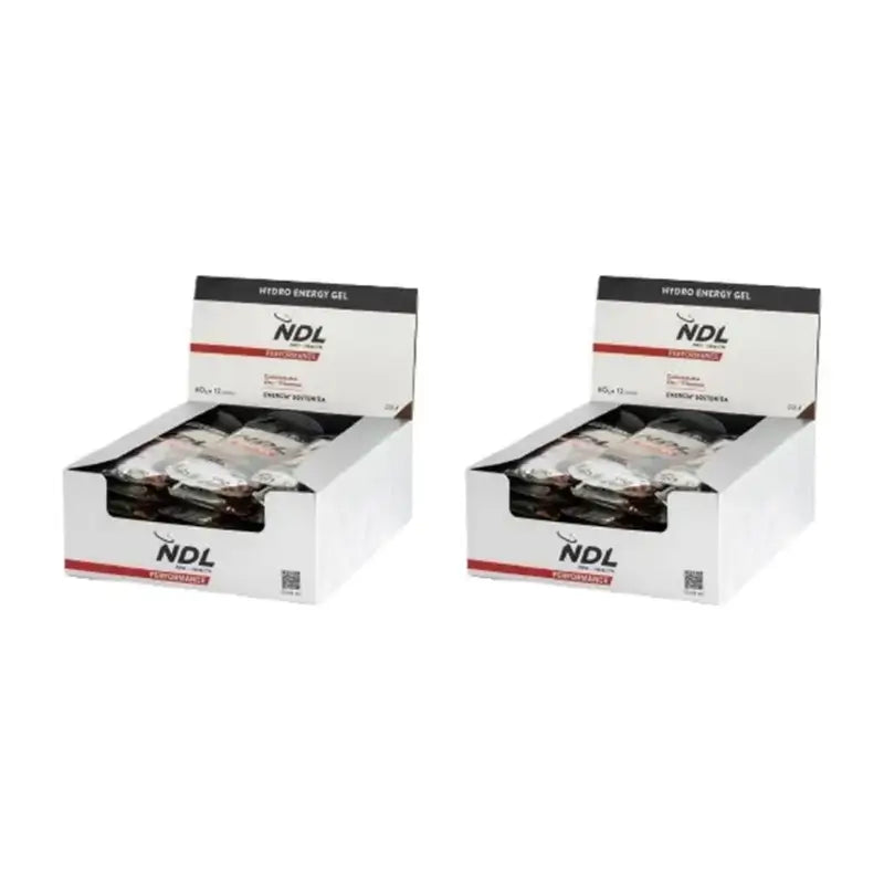 Ndl Pro-Health Gel Energétique Sans Caféine Goût Cola, Paquet De 12X60 Gr, 2 Unités