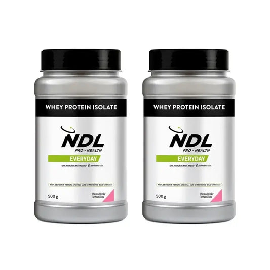 Ndl Pro-Health Whey Protein Isolate - Protéine isolée, Fraise, 2X500 g