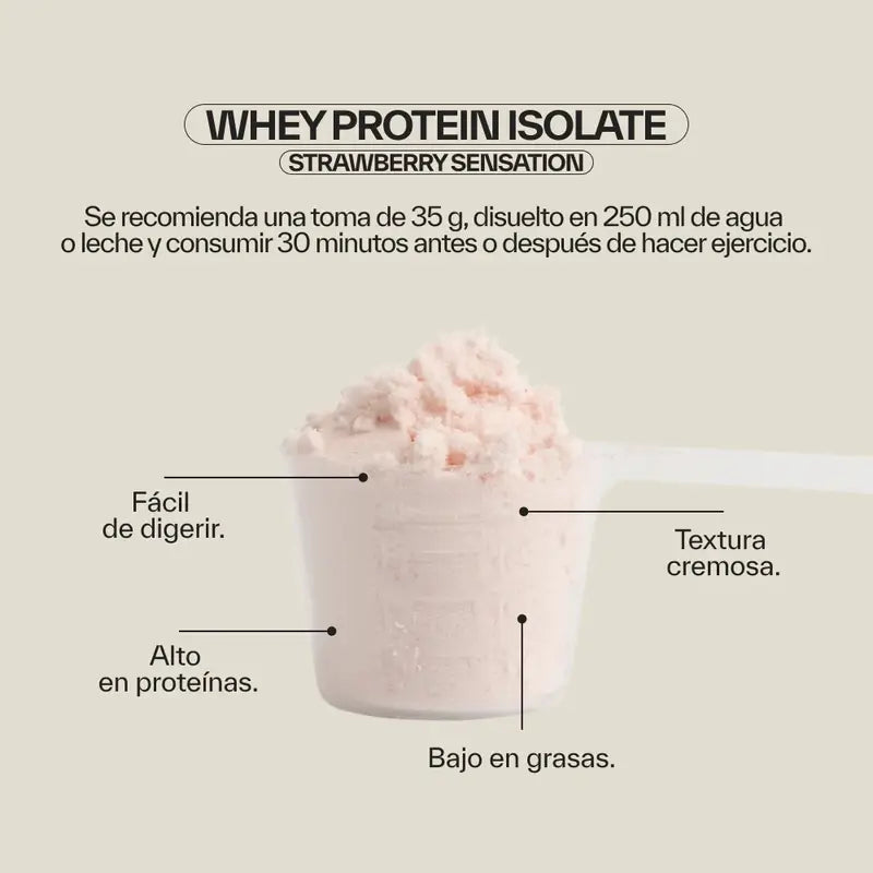 Ndl Pro-Health Whey Protein Isolate - Protéines isolées, Fraise Sensation , 500 g