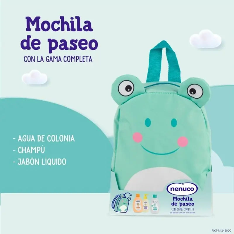Nenuco Baby Pack Porte-bébé Grenouille, avec Cologne, Savon et Shampoing, 3x200ml