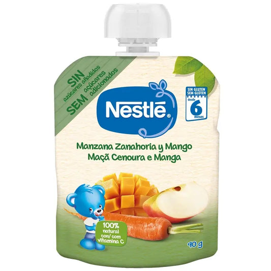 Sachet Nestlé pomme, carotte et mangue, 90 g