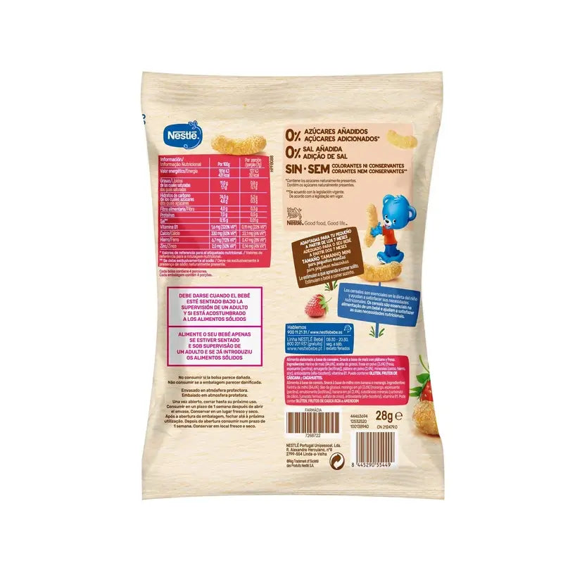Nestlé Healthy Snacking Happy Puffs Maïs à la fraise, 28g