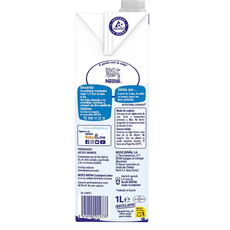 Nestlé Nativa Junior Croissance Original 3 ans, 1L