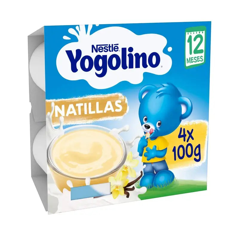Nestlé Yogolino Desserts Crème pâtissière aromatisée à la vanille, 4X100 g
