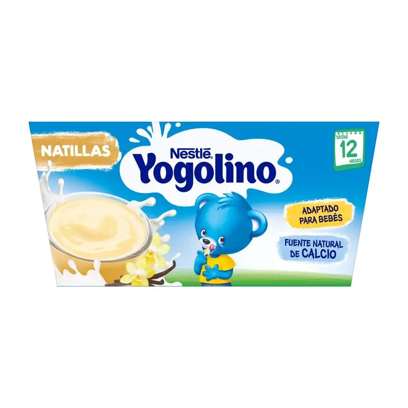 Nestlé Yogolino Desserts Crème pâtissière aromatisée à la vanille, 4X100 g