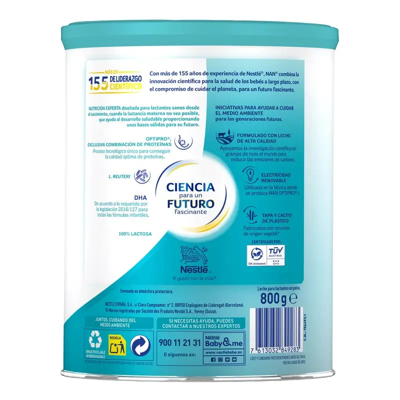 Nestlé Nan Optipro 1 Lait de démarrage, 800g