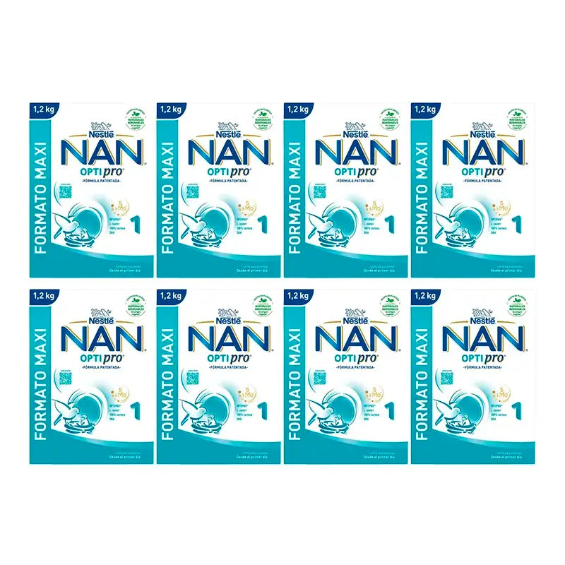 Nestlé Nan Optipro 1 Lait de démarrage, 8X1200 g