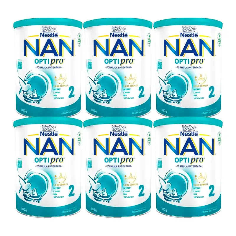 Lait maternisé Nestlé Nan Optipro 2, 6 x 800g
