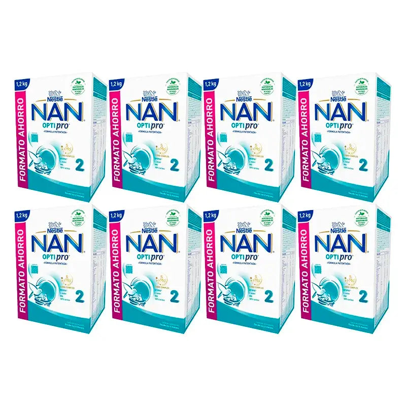 Nestlé Nan Optipro 2 lait maternisé, 8X1200g