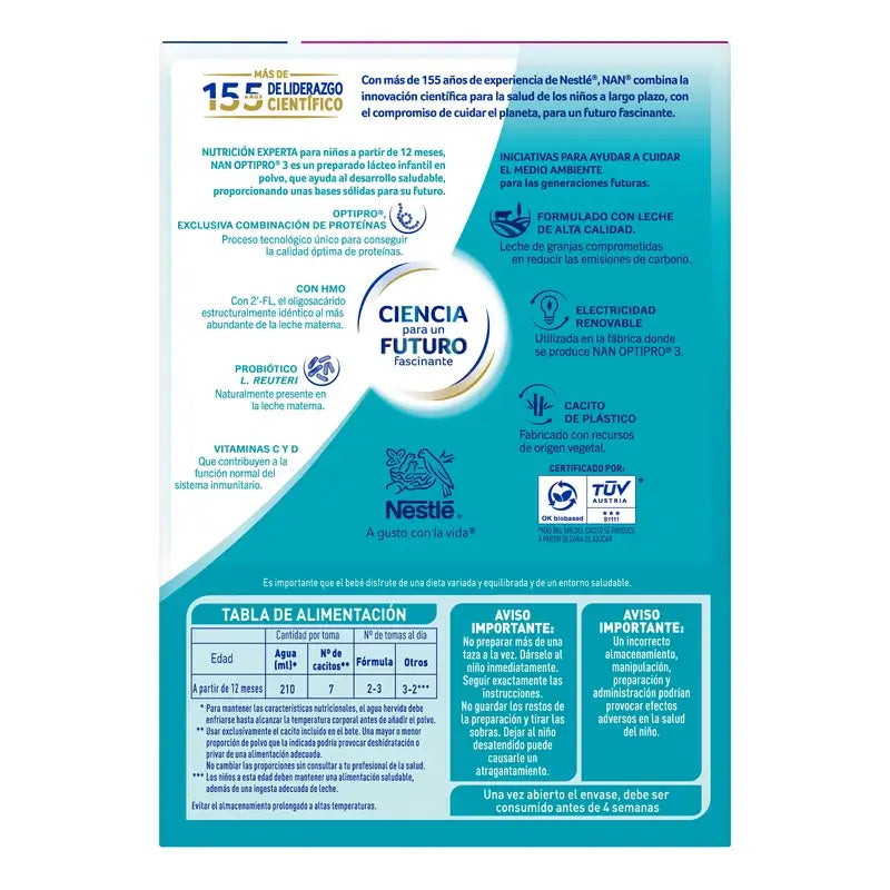 Nestlé Nan Optipro 3 Lait de croissance, 1200g