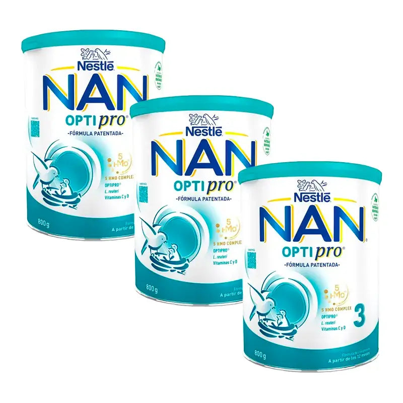 Nestlé Nan Optipro 3 Lait de croissance, 3x800 g