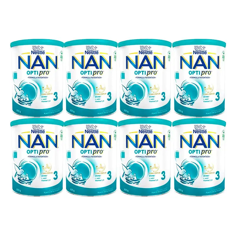 Nestlé Nan Optipro 3 Lait de croissance, 8X800g