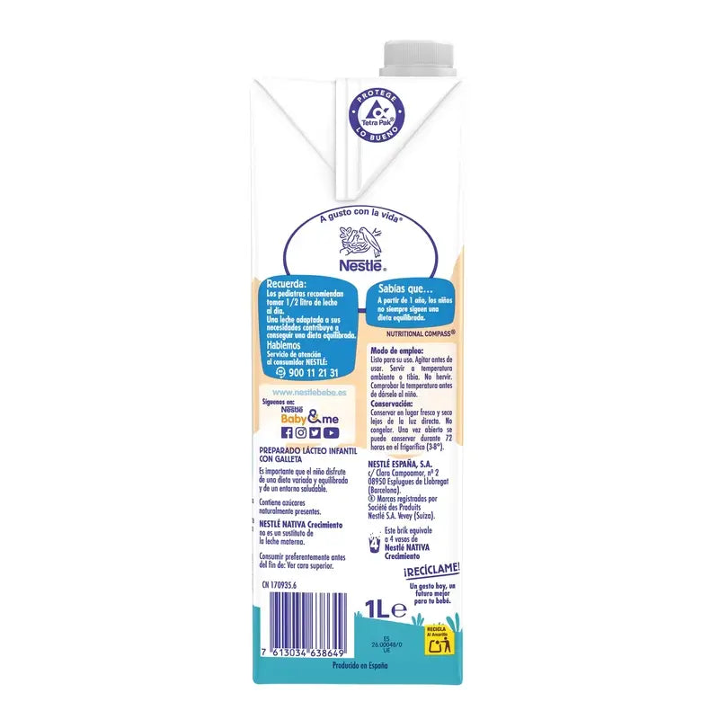 Nestlé Nativa Croissance 3 Biscuit, 1L