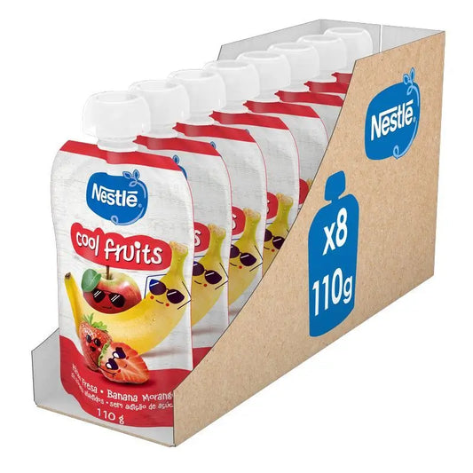 NESTLÉ Pack Purée Cool Fruits Sachet, 110g x 8 unités