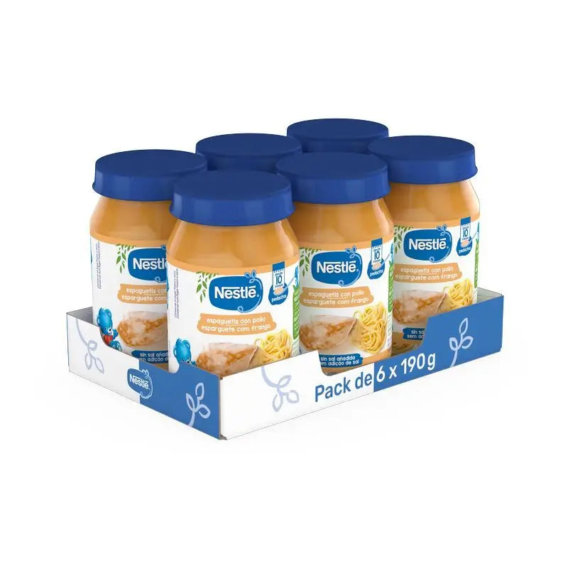 Emballage NESTLÉ Pots de spaghetti au poulet salé, 190g x 6 unités