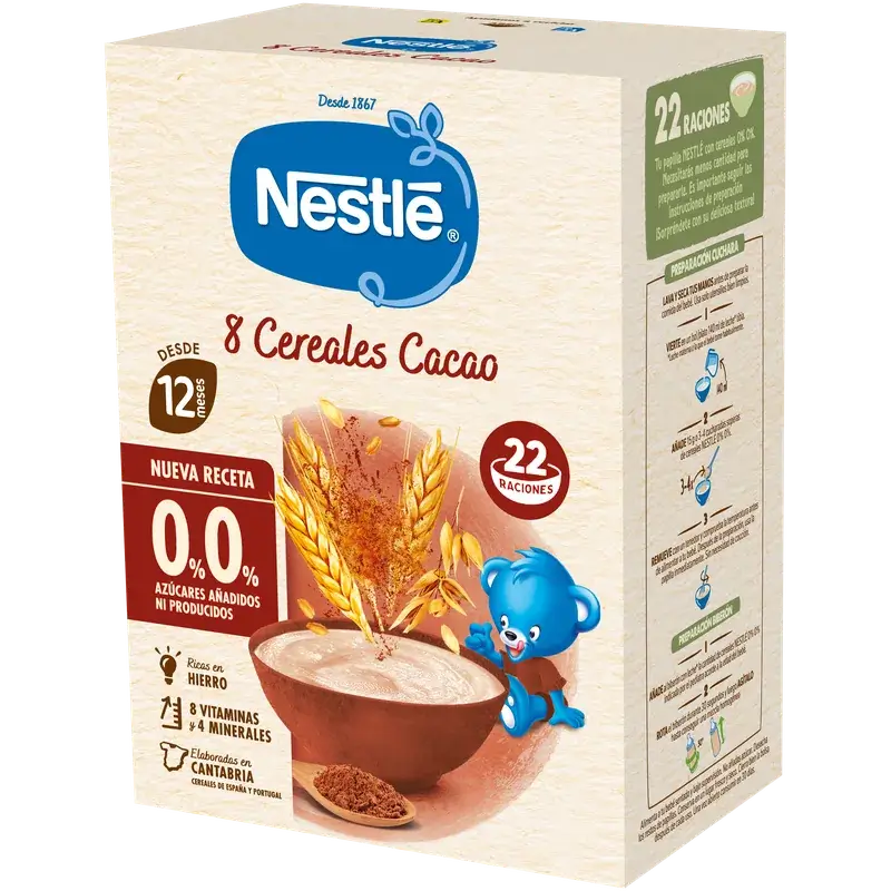 Nestlé Bouillie aux 8 céréales 0 % de cacao, 330 g