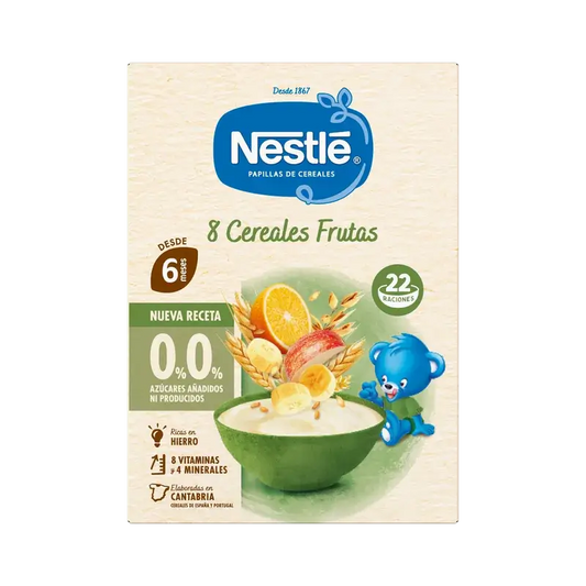 Nestlé Bouillie aux 8 céréales, 0 % de fruits, 330 g