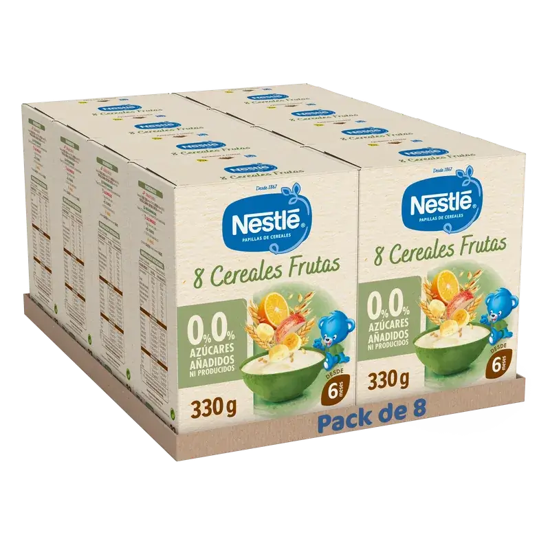 Nestlé Bouillie aux 8 céréales, 0 % de fruits, 330 g