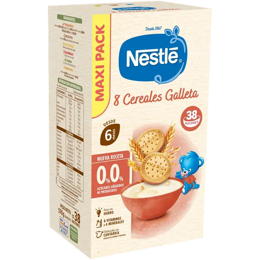 Nestlé Bouillie aux 8 céréales 0 % biscuit, 570 g