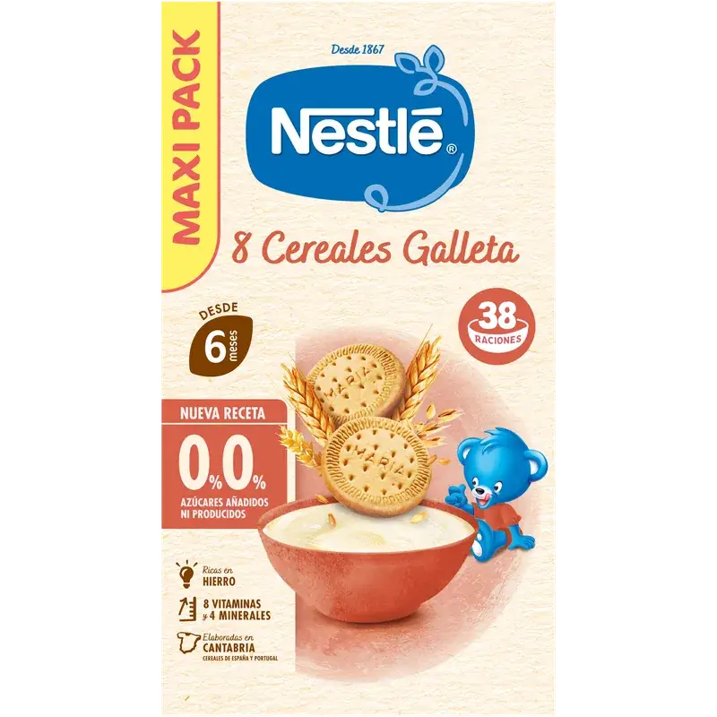 Nestlé Bouillie aux 8 céréales 0 % biscuit, 570 g
