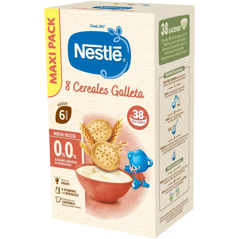 Nestlé Bouillie aux 8 céréales 0 % biscuit, 570 g