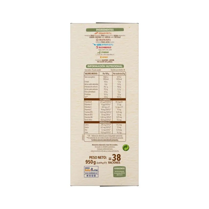 NESTLÉ Papilla 8 Céréales avec biscuits Maria 950g