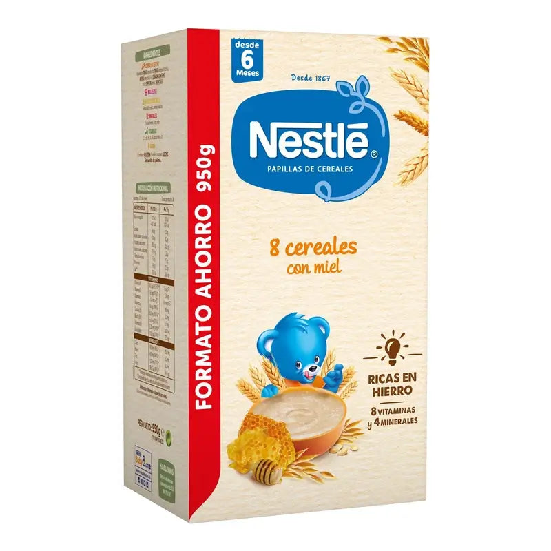 NESTLÉ Papilla 8 Céréales avec miel, 950g