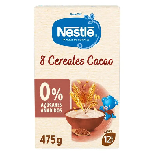 Alimentation pour bébés Nestlé 8 céréales avec cacao, 475g