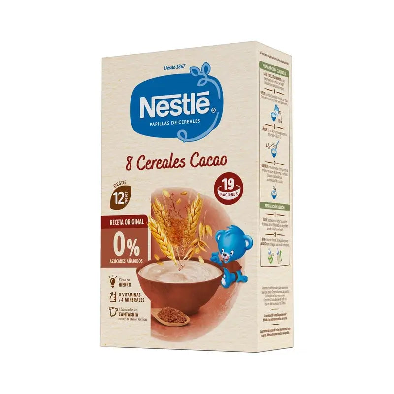 Alimentation pour bébés Nestlé 8 céréales avec cacao, 475g