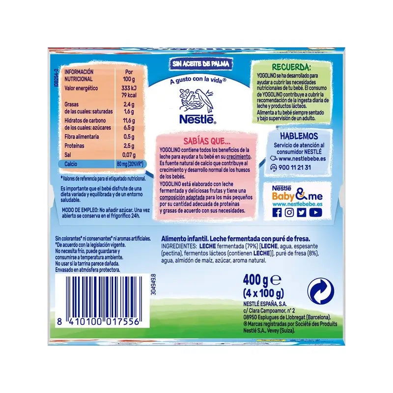 Nestlé Yogolino Fraise, 4X100 g