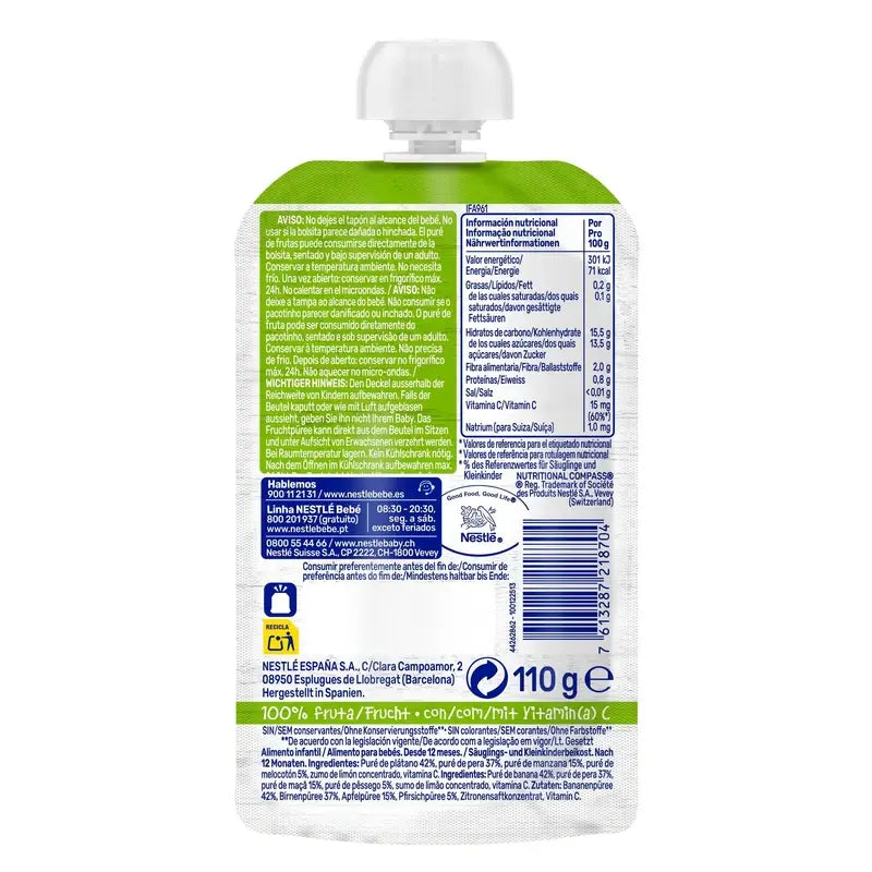 Nestlé Purée Happy Fruits Sachet, 110 g