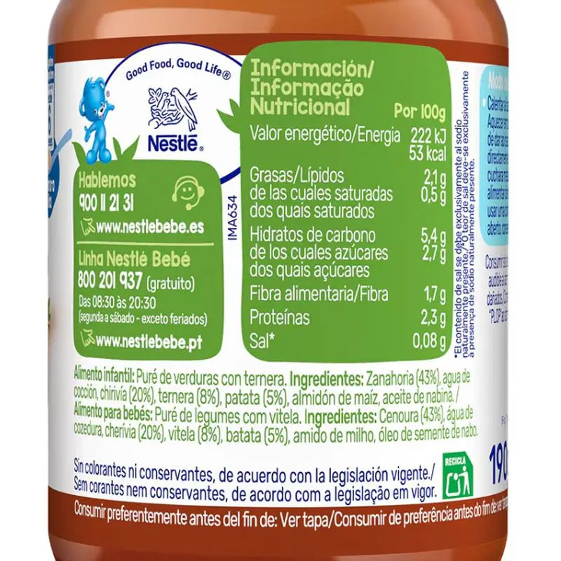 Nestlé Savoury Beef Savoury Garden Jar , 190g x 6 unités