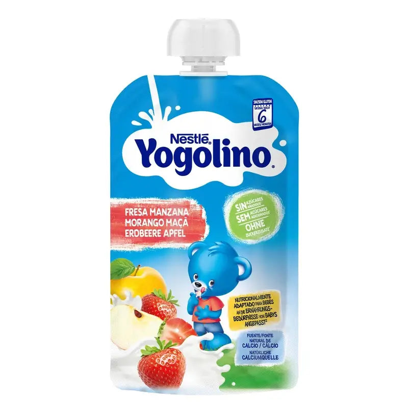 Yogolino Sachet Fraise Pomme Non Sucré, 100g